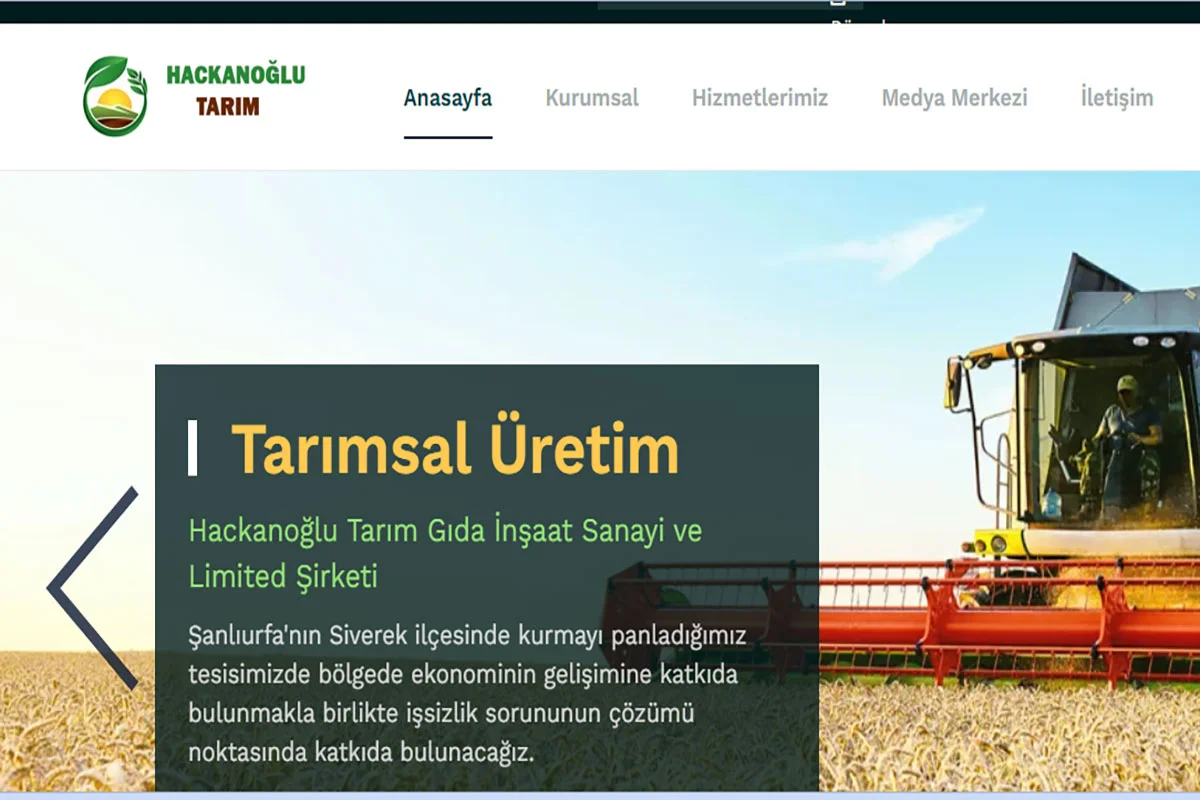 Hackanoğlu Tarım Web Sitesi Hizmete Girmiştir